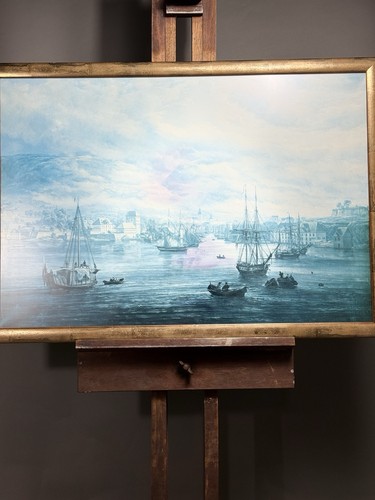 Large vintage bergen harbour - large,