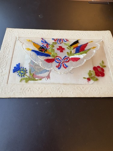 Ww1 embroidered silk - ww1, envelope