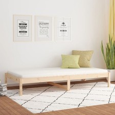 Day Bed Solid Pine Wood  Brown