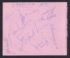 CHARLTON ATHLETIC x 11 / NORWICH CITY x 13 1960/1961 Signed Autograph Page