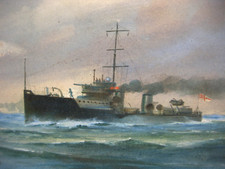Harold Whitehead painting of naval ship