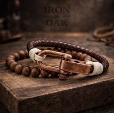 Mens Leather Bracelet Set - 2