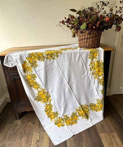 White fabric tablecloth - white,