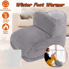 Electric Heated Foot Warmer Winter Plush Shoes Feet Heater with 3 Heat Settings