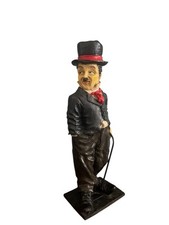 Charlie Chaplin Statue Wooden Figure 14" Comedy Classic Vintage
