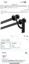 Curtain rod-Kenney Studio Decorative Double rod 28 Inch-48 Inch Black
