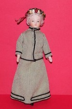DOLLHOUSE Miniature Lady Doll * Victorian / Edwardian * 5.75" (15cm) Tall * Hat
