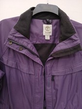 Timberland Womens size Large Waterproof Jacket zip pockets Deep Purple PtP 21".