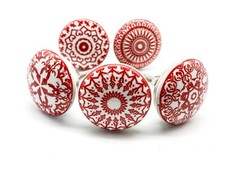 Red mosaic knobs vintage - red,