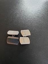 Vintage Etched  Solid Silver Rectangular Cufflinks