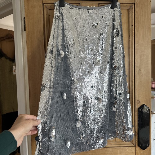 Silver sequin long - sequin, size