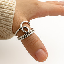 Knot Thumb Ring Large s925 Silver Statement Ladies Ring Adjustable Jewellery