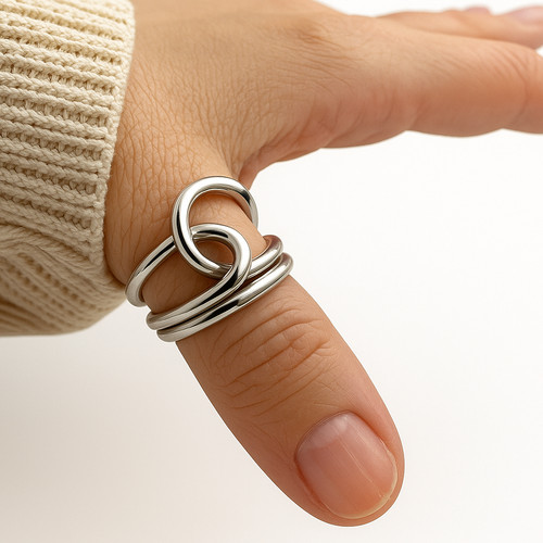 Knot thumb ring large s925 - thumb,