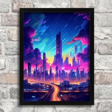 Neon City Wall Art Print