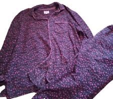 Next Ladies Large Fleece Pyjamas Pink, Animal Print Cosy Button Up Warm PJs