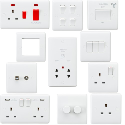White curved edge wiring - white,
