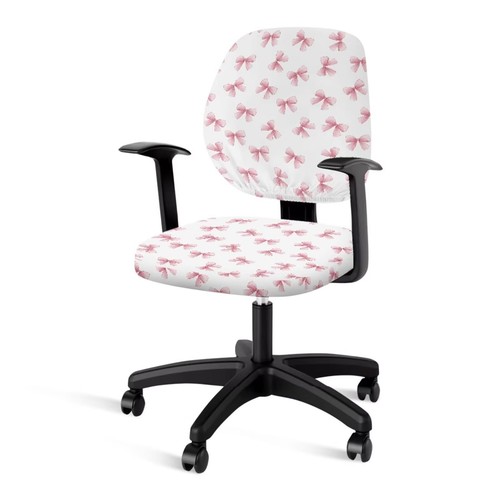 Pink bow print office computer - bow,