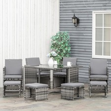 8 Seater Rattan Cube Garden