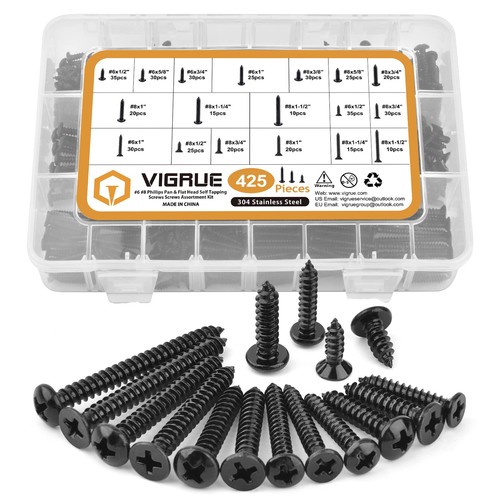 Vigrue 425pcs black wood - 425pcs, #6#8