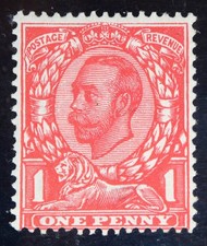 GB SG345a 1912 KGV 1d Scarlet