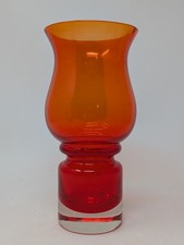 Vintage Finnish Riihimaki Tamara Aladin Red Orange Tulppaani (Tulip) 1513 Vase