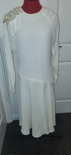 Vintage 80s ivory - ivory, drop