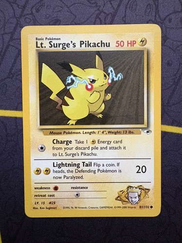 Surge pikachu 81 132 - lt., surge’s
