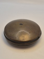 Antique Brass Snuff Box Round