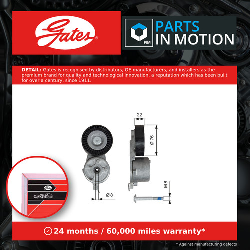 Aux belt tensioner fits - tensioner,