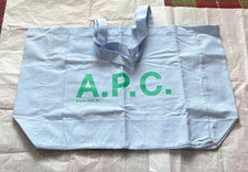 APC Canvas Cotton  Large Tote bag- Sky Blue /Green monogram New