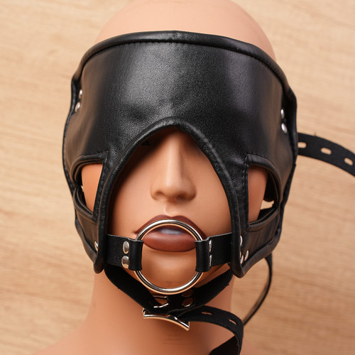 Bondage hood blindfold open - hood, w/