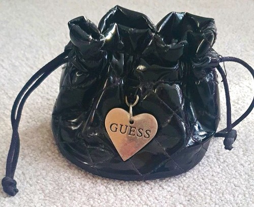 Guess black quilted faux - black,