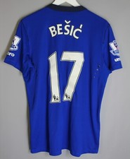 EVERTON ENGLAND 2014 2015 HOME MATCH WORN SIGNED SHIRT JERSEY #17 BESIC UMBRO