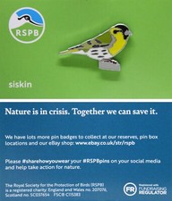 RSPB Pin Badge siskin NIIC P03129