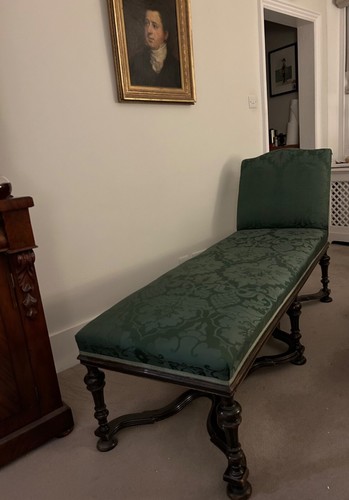 Antique walnut mahogany chaise - antique, walnut/mahogany