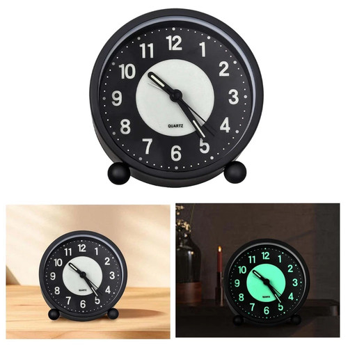 Black silent bedside alarm - black,