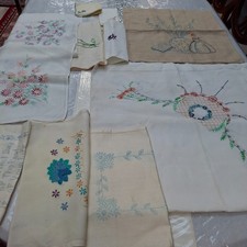 Embroidered Vintage Still Life on Fabric