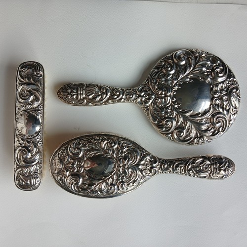 Antique silver dressing table - silver,