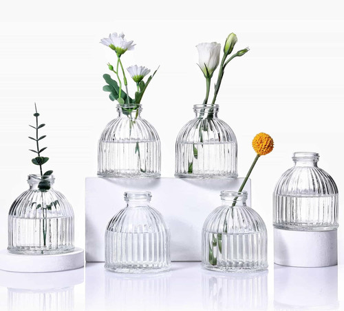 Glass bud vases set - glass,