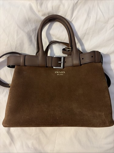 Prada medium belt buckle suede - belt,