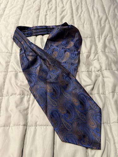 Mens blue gold bronze paisley - blue,