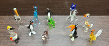 11x Murano style art glass miniature animal figures