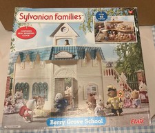 Sylvanian Families Berry Grove School Complete & Boxed (Working Clock + Figures)