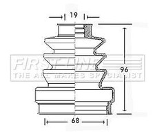 FIRST LINE Front Inner CV Boot Kit for Ford Fiesta 957cc 1.0 (01/76-08/83)