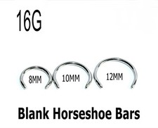 Eyebrow Nipple Bars 5 Horseshoe Barbell Blanks Body Jewellery Spares Earring 16g