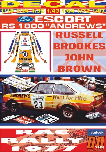 Decal ford escort 1800 - 1800, mk