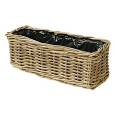 Grey & Buff Rattan Planter