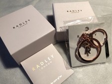 BNWT Radley Rose Gold Signature Design “ R “  Handbag Charm / Keyring