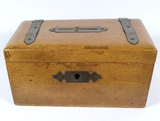 Vintage wooden money box trunk