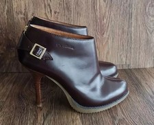 DR Martens Nevena Ox Blood Leather High Heel Ankle Boots Size 7